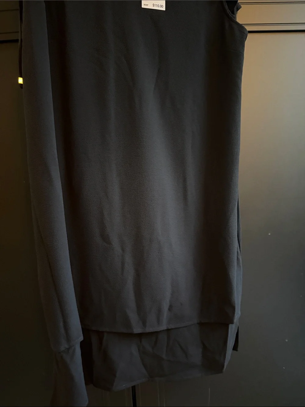 Michael Kors Black V-Neck Shift Dress with Tie Details